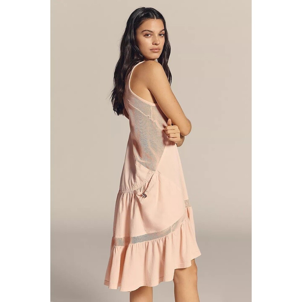 Daily Practice By Anthropologie Hill Up Tiered High-Low Midi Dress L-P 280549